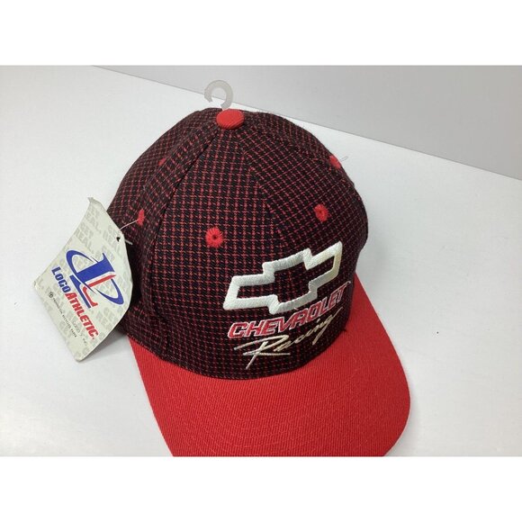 Chevrolet Racing Hat Logo Athletic Men's Adjustable Red Black Vintage - Picture 3 of 6